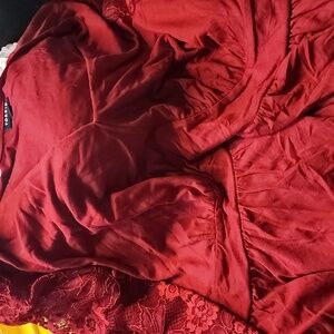 Lace bell sleeve top